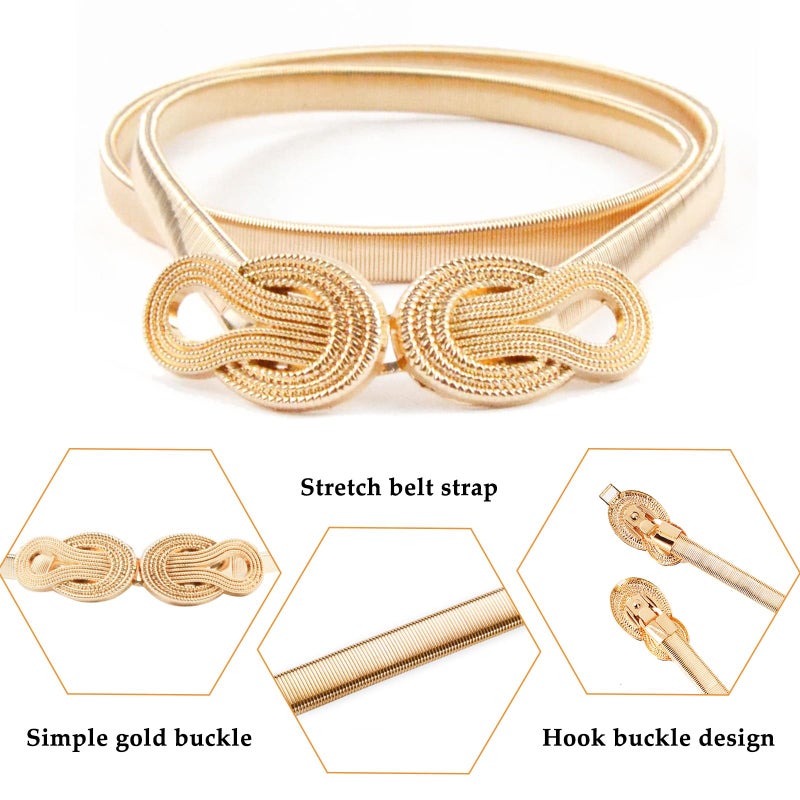 E-Clover Womens Fashion Metal Stretch Waist Skinny Belt Waistband (Style1) - Image 5